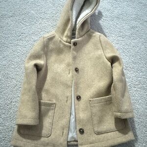 Old Navy Beige Kids Pea Coat with Hood